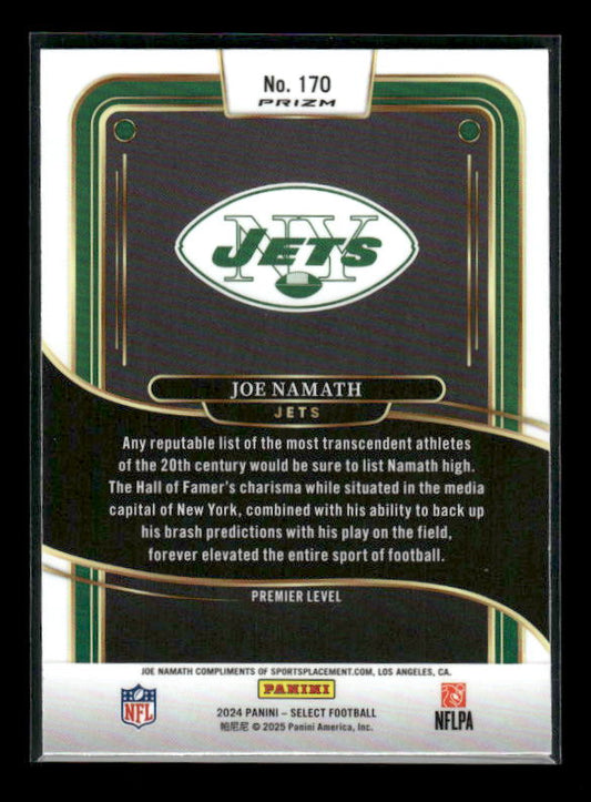 Joe Namath - 2024 Select Football - Green / Yellow Shock - Premier Level