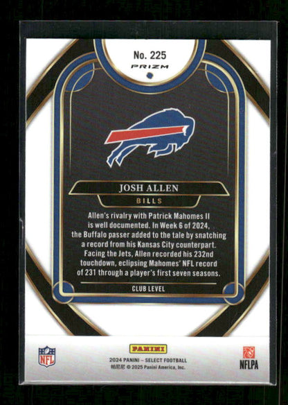 Josh Allen - 2024 Select Football - Green / Yellow Shock - Club Level