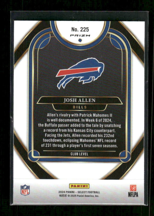 Josh Allen - 2024 Select Football - Green / Yellow Shock - Club Level