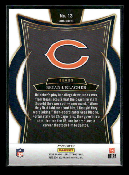 Brian Urlacher - 2024 Select Football - Green / Yellow Shock - Concourse