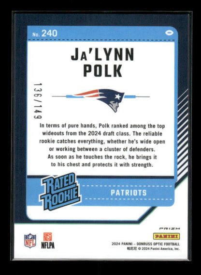 Ja'Lynn Polk - 2024 Donruss Optic - Flex Emoji /149 - Rated Rookie