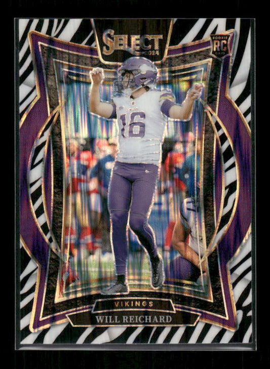 Will Reichard - 2024 Select Football - Zebra SSP  - Rookie