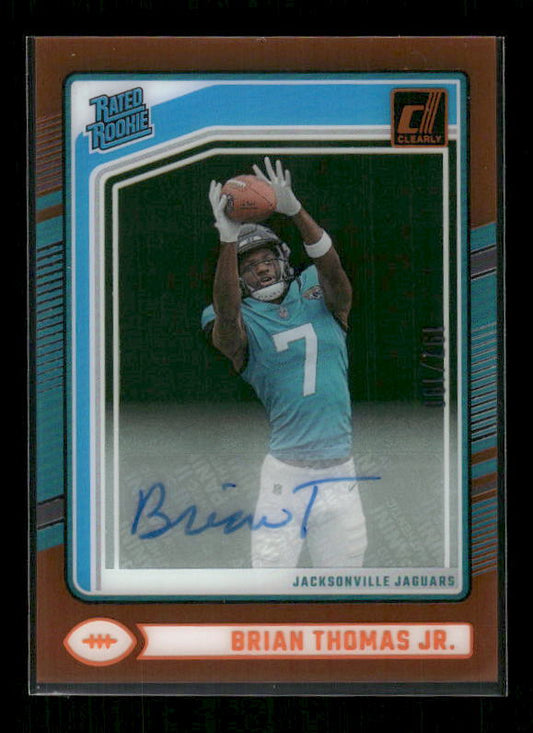 Brian Thomas Jr. - 2024 Donruss Clearly - Orange Auto /199 - Rookie