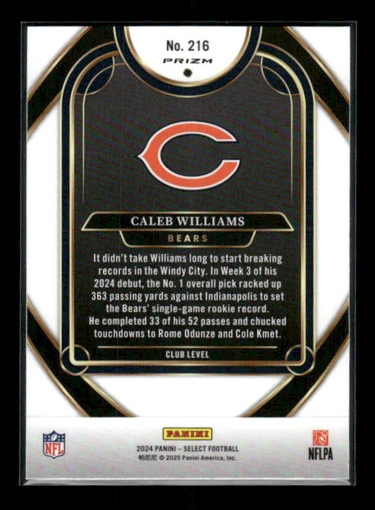 Caleb Williams - 2024 Select Football - Red / Blue Shock - Club Level - Rookie