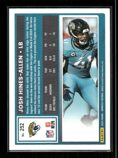 Josh Hines Allen - 2025 Donruss Football - Purple Press Proof