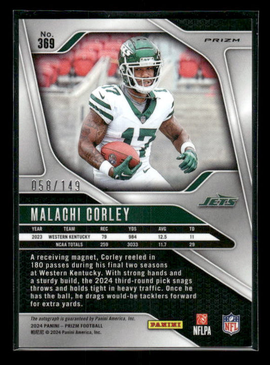 Malachi Corley - 2024 Panini Prizm - Red Wave Auto /149 - Rookie
