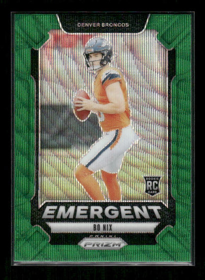 Bo Nix - 2024 Panini Prizm - Green Wave Emergent - Rookie