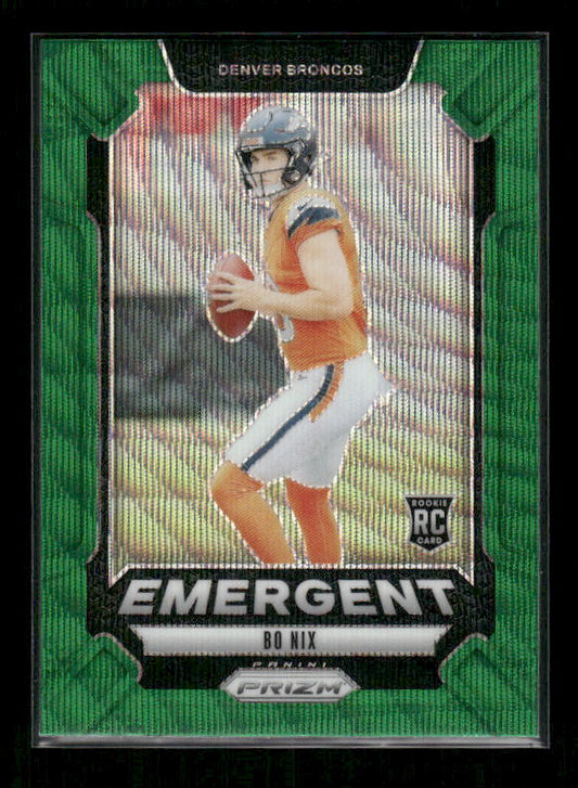 Bo Nix - 2024 Panini Prizm - Green Wave Emergent - Rookie