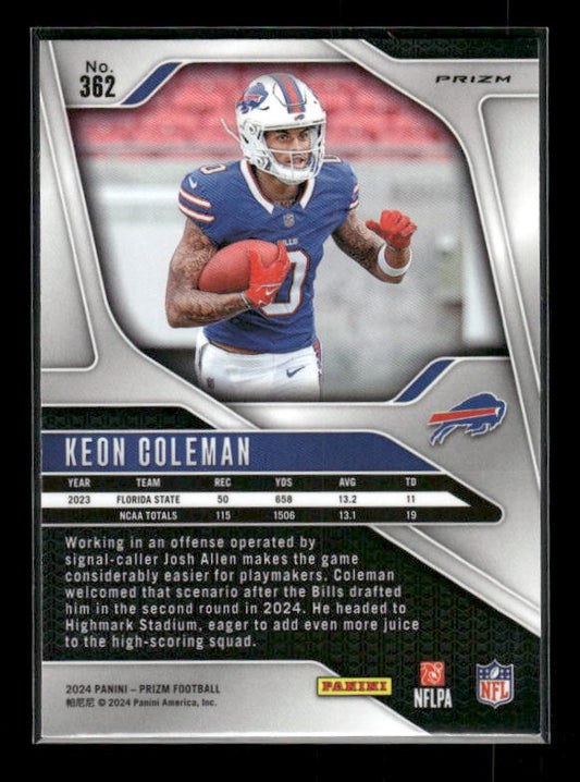 Keon Coleman - 2024 Panini Prizm - Pink Wave - Rookie