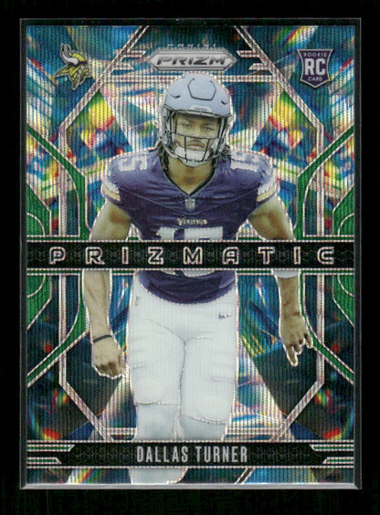Dallas Turner - 2024 Panini Prizm - Green Wave Prizmatic - Rookie