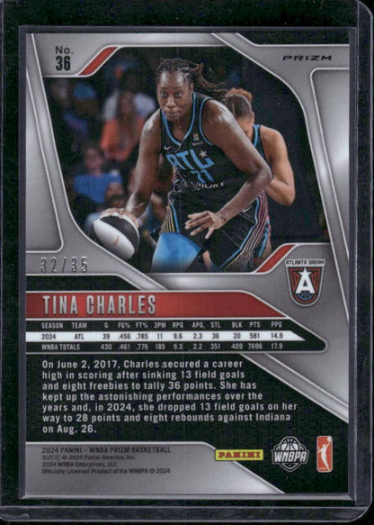 Tina Charles - 2024 Panini Prizm WNBA - White Ice /35 SSP