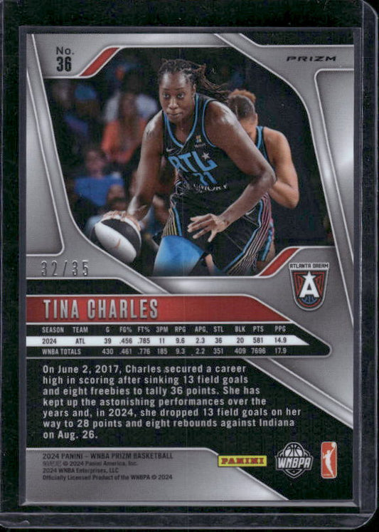 Tina Charles - 2024 Panini Prizm WNBA - White Ice /35 SSP