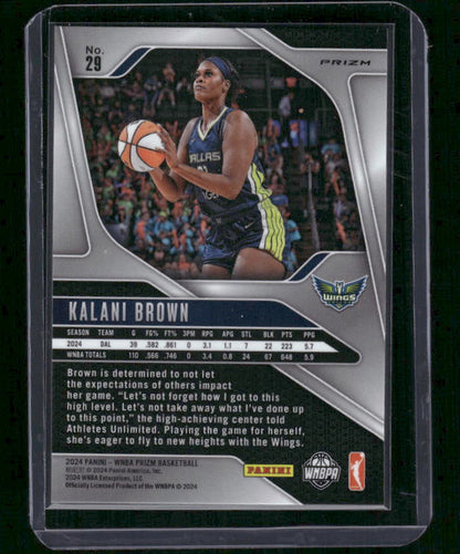 Kalani Brown - 2024 Panini Prizm WNBA - Silver Prizm