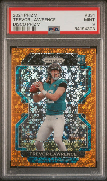 Trevor Lawrence - 2021 Prizm Football - Disco Prizm - Rookie - PSA 9